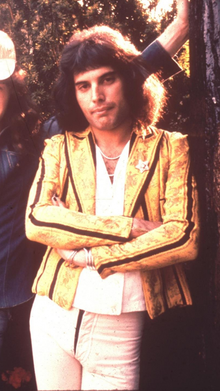 Обои королева 1974, Фредди Меркьюри, Брайан Мэй, Королева, забава в разрешении 750x1334