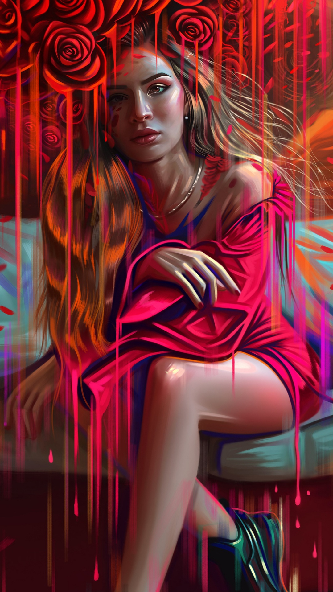 Обои красота, портрет, арт, цифровое искусство, живопись в разрешении 1080x1920