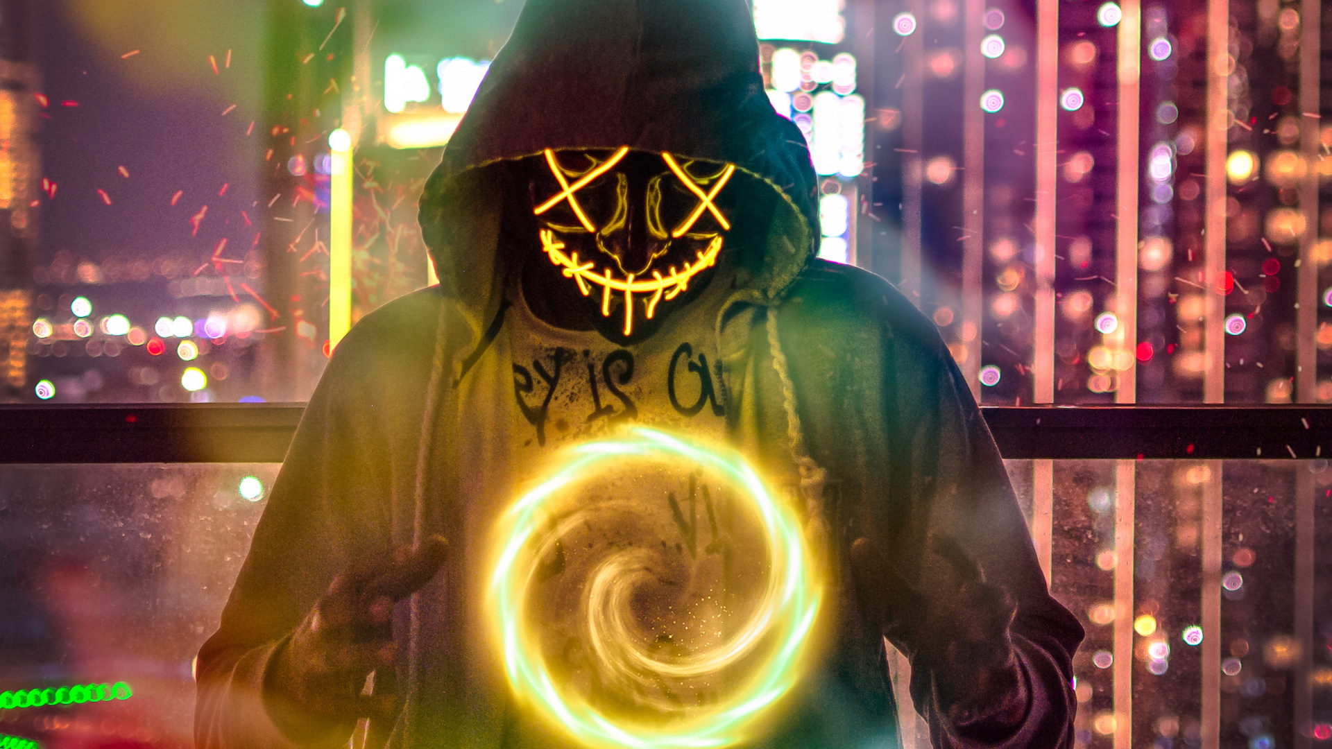 Обои арт, искусство, иллюстрация, маска, вымышленный персонаж в разрешении 1920x1080