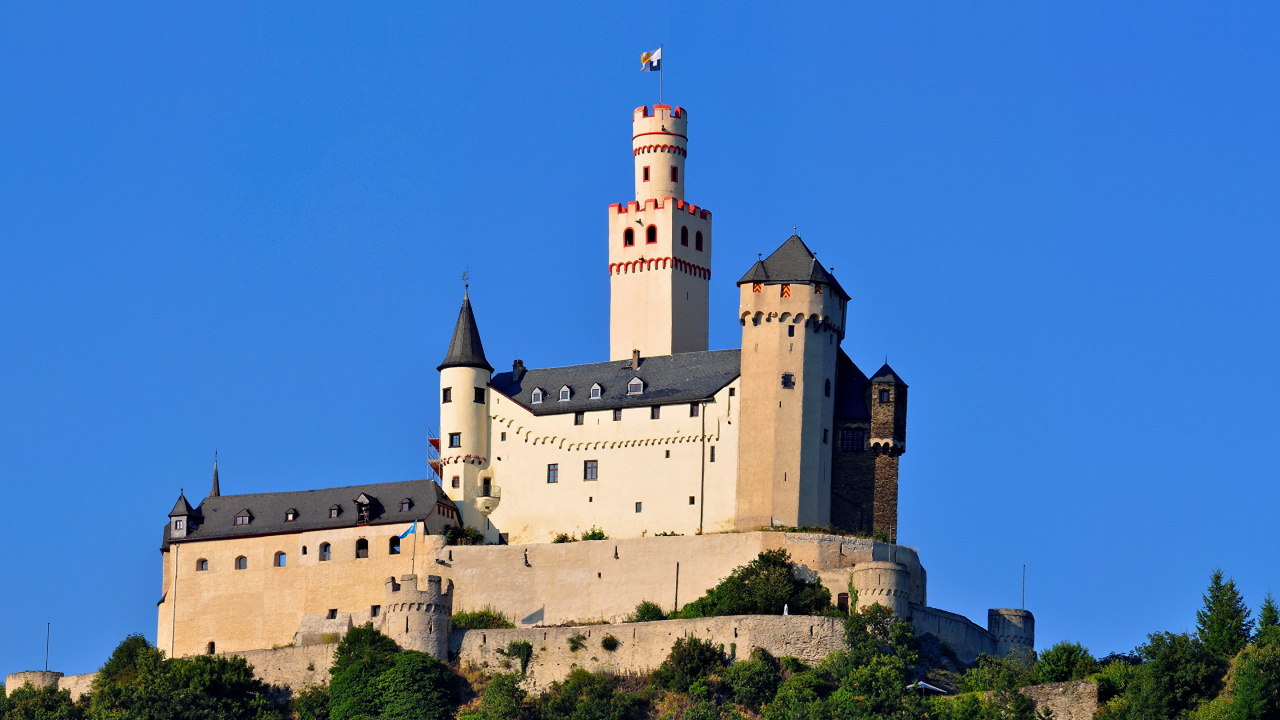 Обои Средний Рейн, Рейн Ущелье, замок, ориентир, здание в разрешении 1280x720