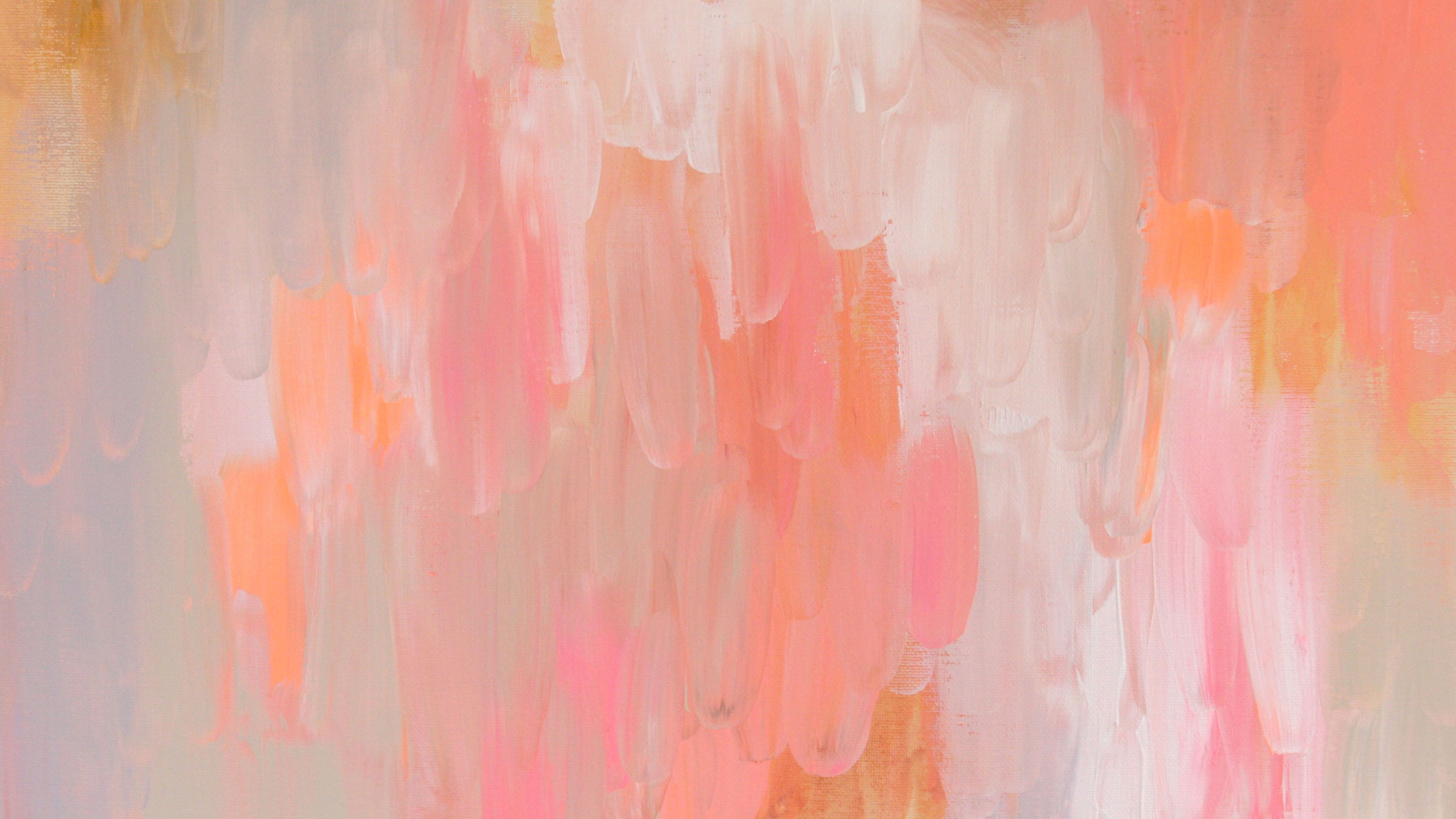 Обои акварельная живопись, живопись, арт, розовый, Апельсин в разрешении 3840x2160