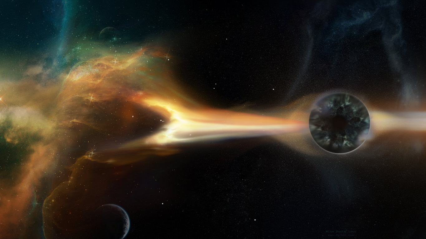 Обои космическое пространство, атмосфера, астрономический объект, космос, планета в разрешении 1366x768