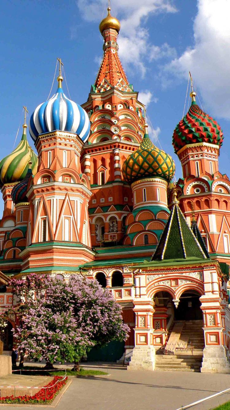 Обои собор Василия Блаженного, достопримечательность, собор, ориентир, здание в разрешении 750x1334