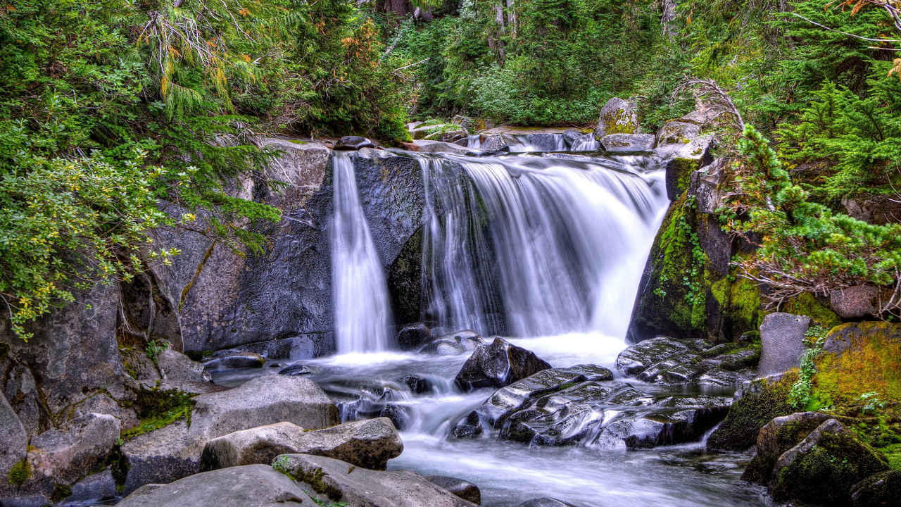 Обои водопад, гидроресурсы, водоем, природа, вода в разрешении 1280x720