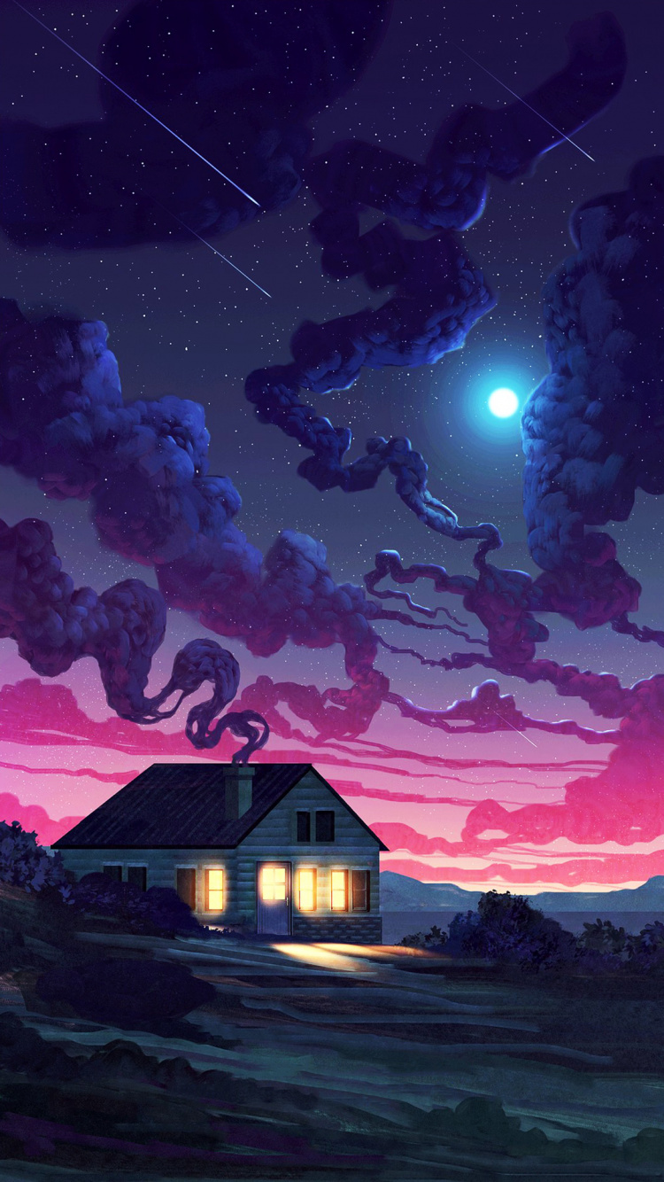 Обои арт, андроид, артист, живопись, облако в разрешении 750x1334