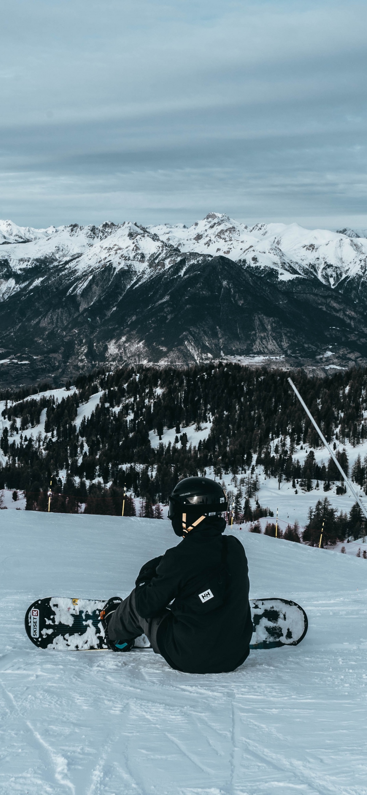 Обои ризуль, сноуборд, снег, зима, лыжня в разрешении 1242x2688