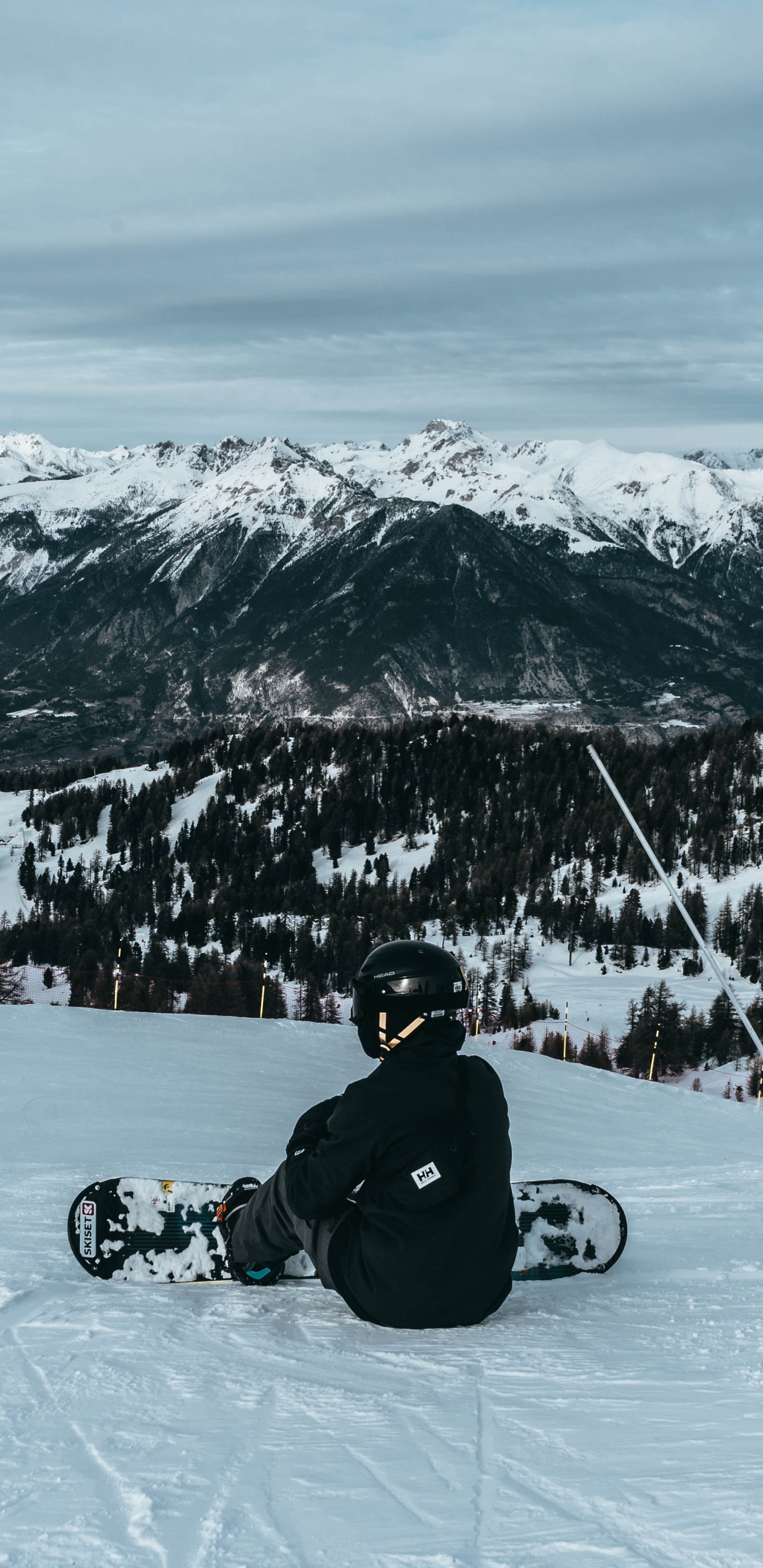 Обои ризуль, сноуборд, снег, зима, лыжня в разрешении 1440x2960