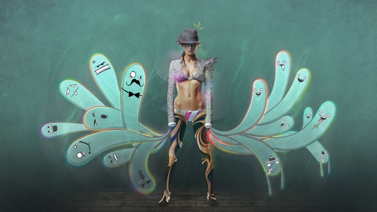 Обои арт, иллюстрация, крыло, графический дизайн, растение в разрешении 1280x720