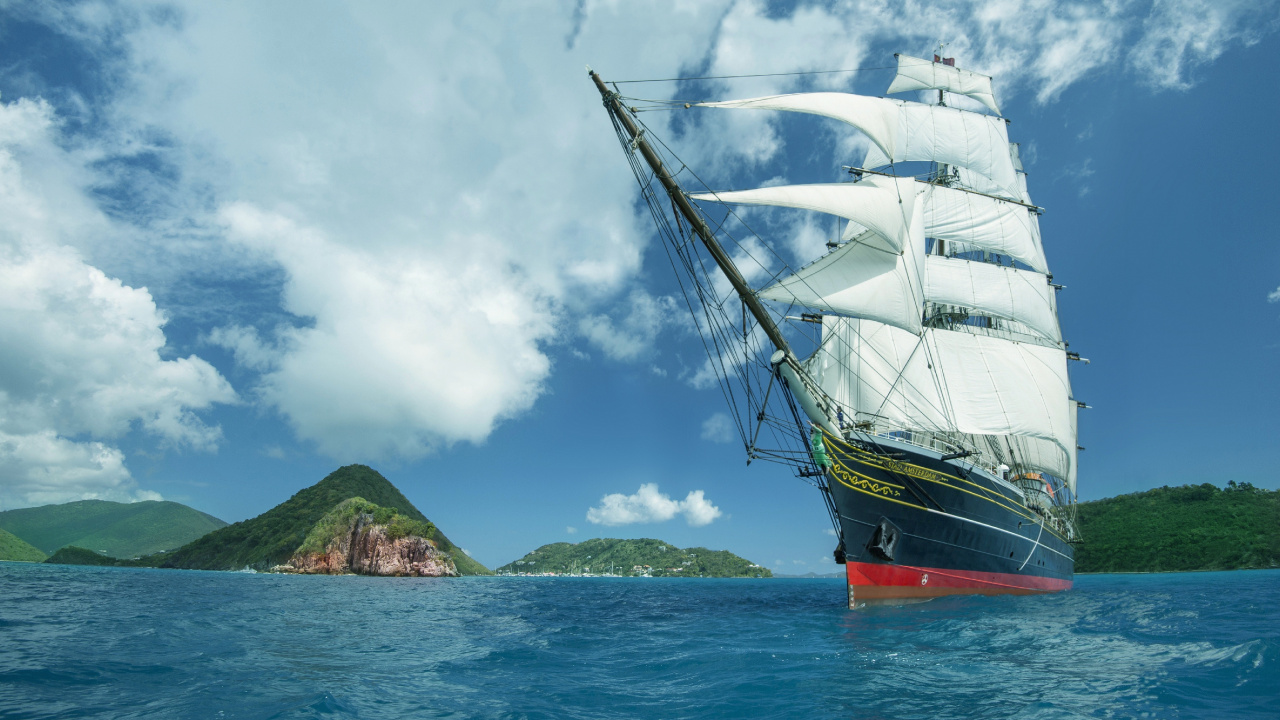 Обои парусник, корабль, перевозка воды, лодка, мореплавание в разрешении 1280x720