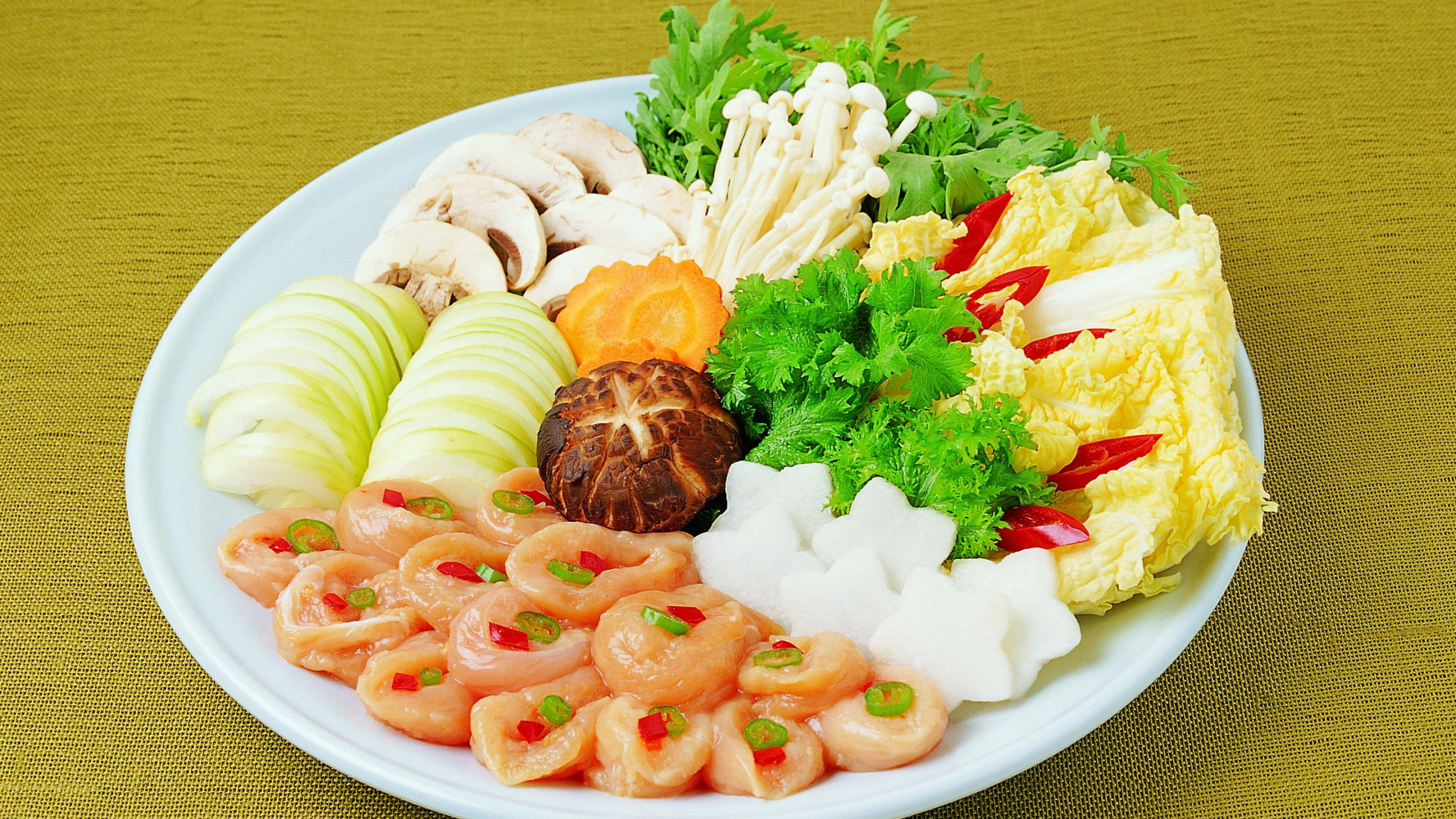 Обои вегетарианская пища, китайская кухня, Японская кухня, вегетарианская кухня, морепродукты в разрешении 2560x1440