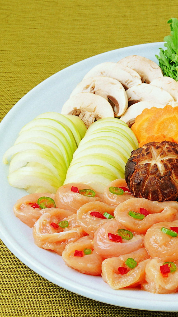 Обои вегетарианская пища, китайская кухня, Японская кухня, вегетарианская кухня, морепродукты в разрешении 750x1334