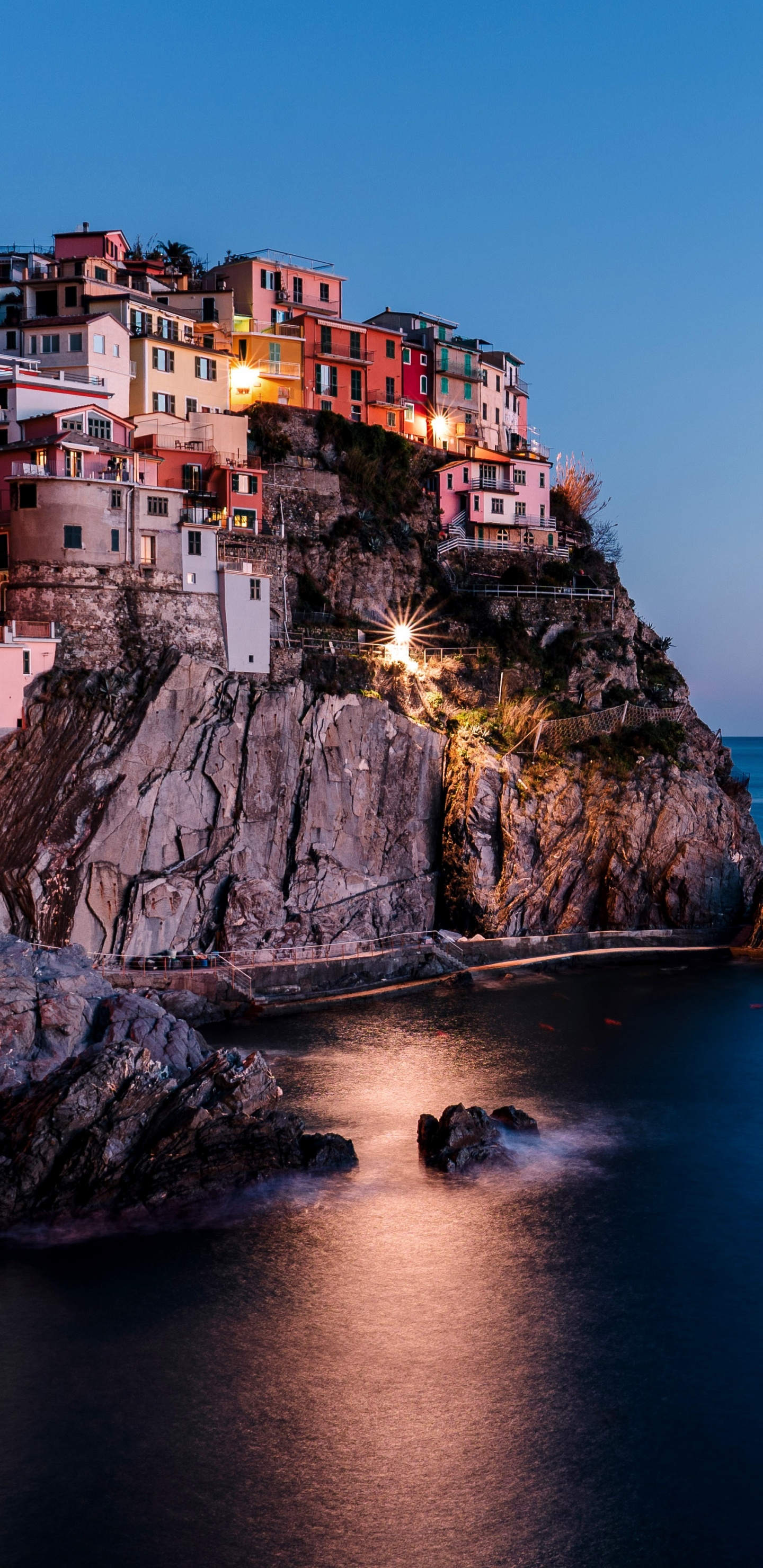 Обои Манарола, водоем, море, природа, побережье в разрешении 1440x2960