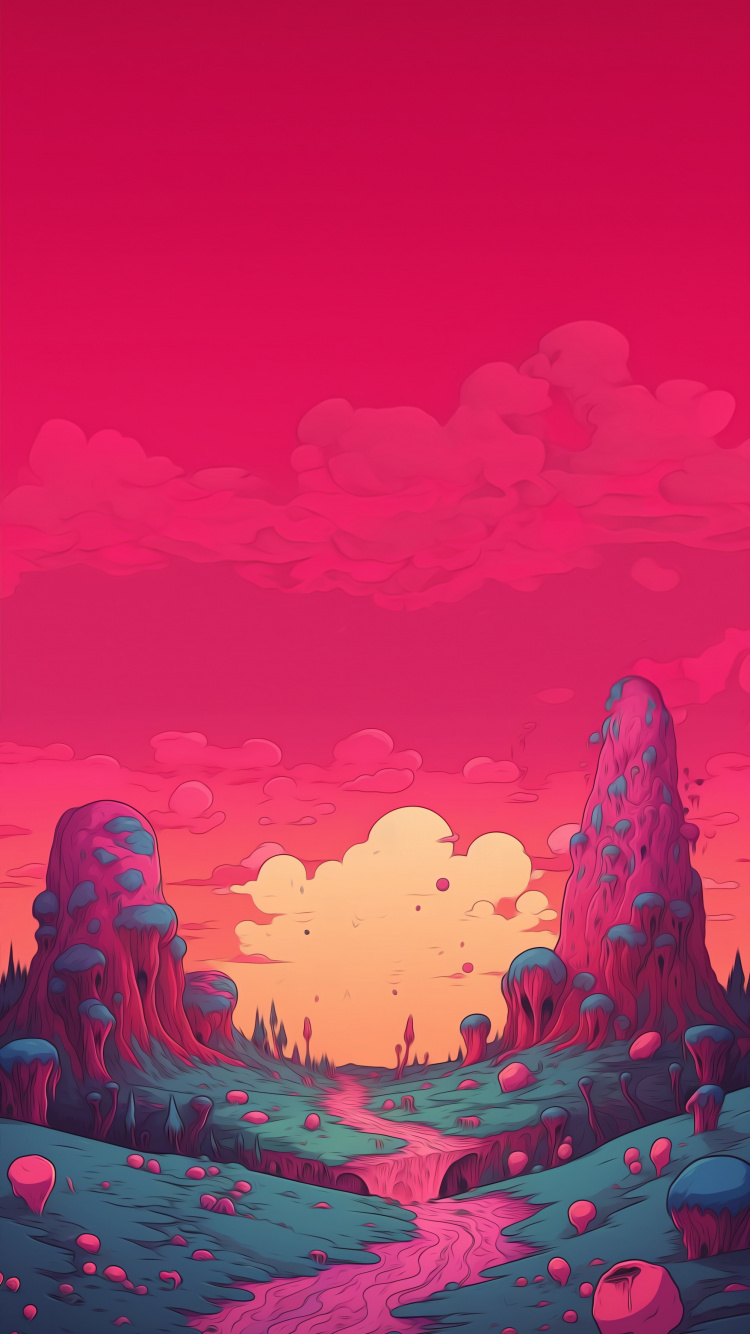 Обои визуальное искусство, художественная краска, послесвечение, природный ландшафт, мир в разрешении 750x1334