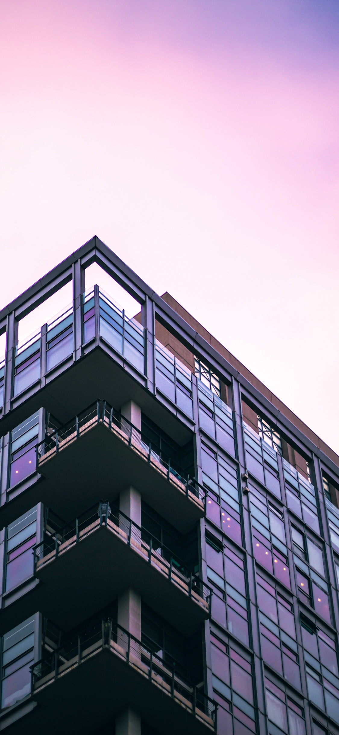 Обои кондоминиум, архитектура, здание, прямоугольник, пурпур в разрешении 1125x2436