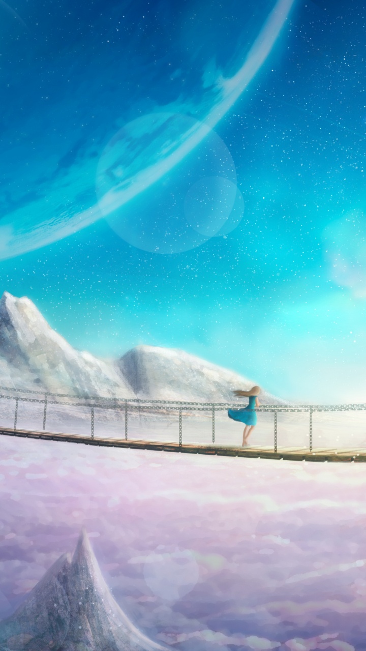 Обои аниме, пейзаж, пейзажная живопись, атмосфера, облако в разрешении 720x1280