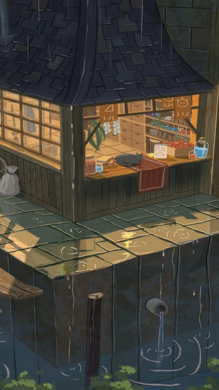 Обои аниме, арт, иллюстрация, артист, растение в разрешении 720x1280