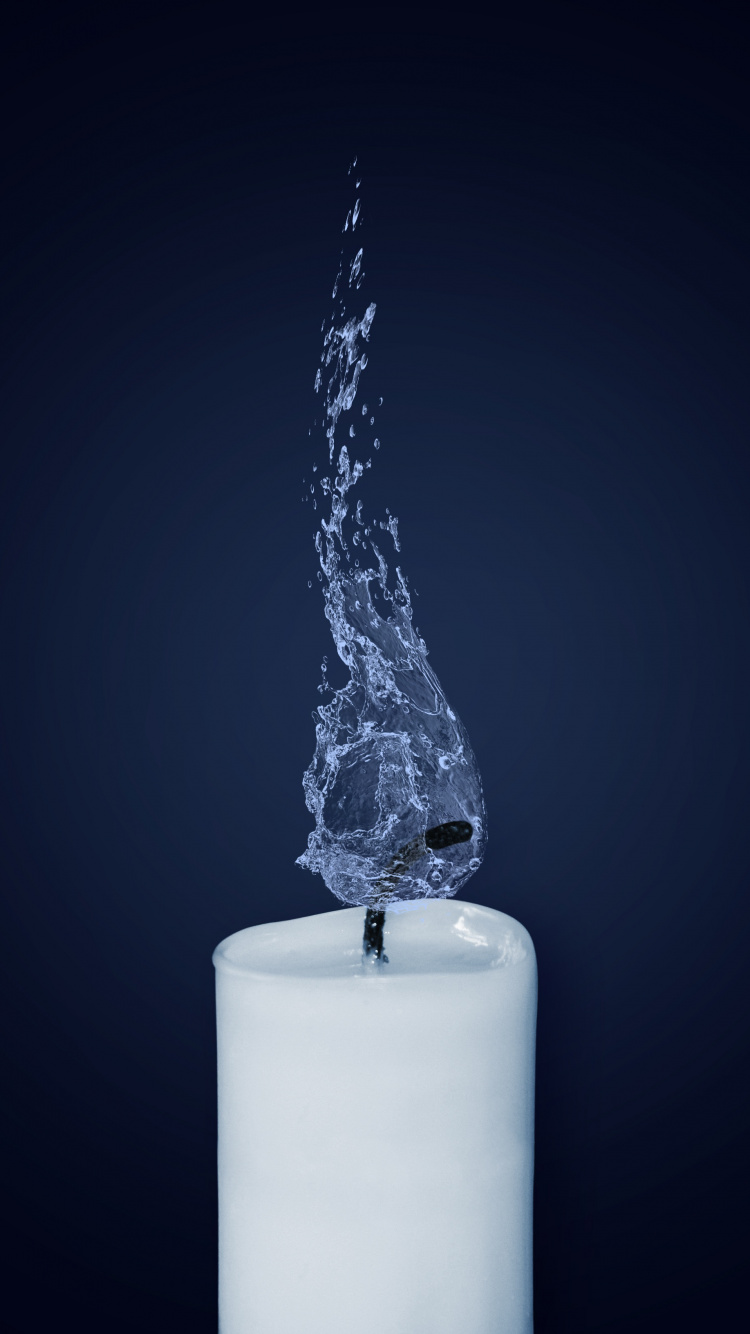 Обои свеча, фитиль, свет, освещение, пламя в разрешении 750x1334