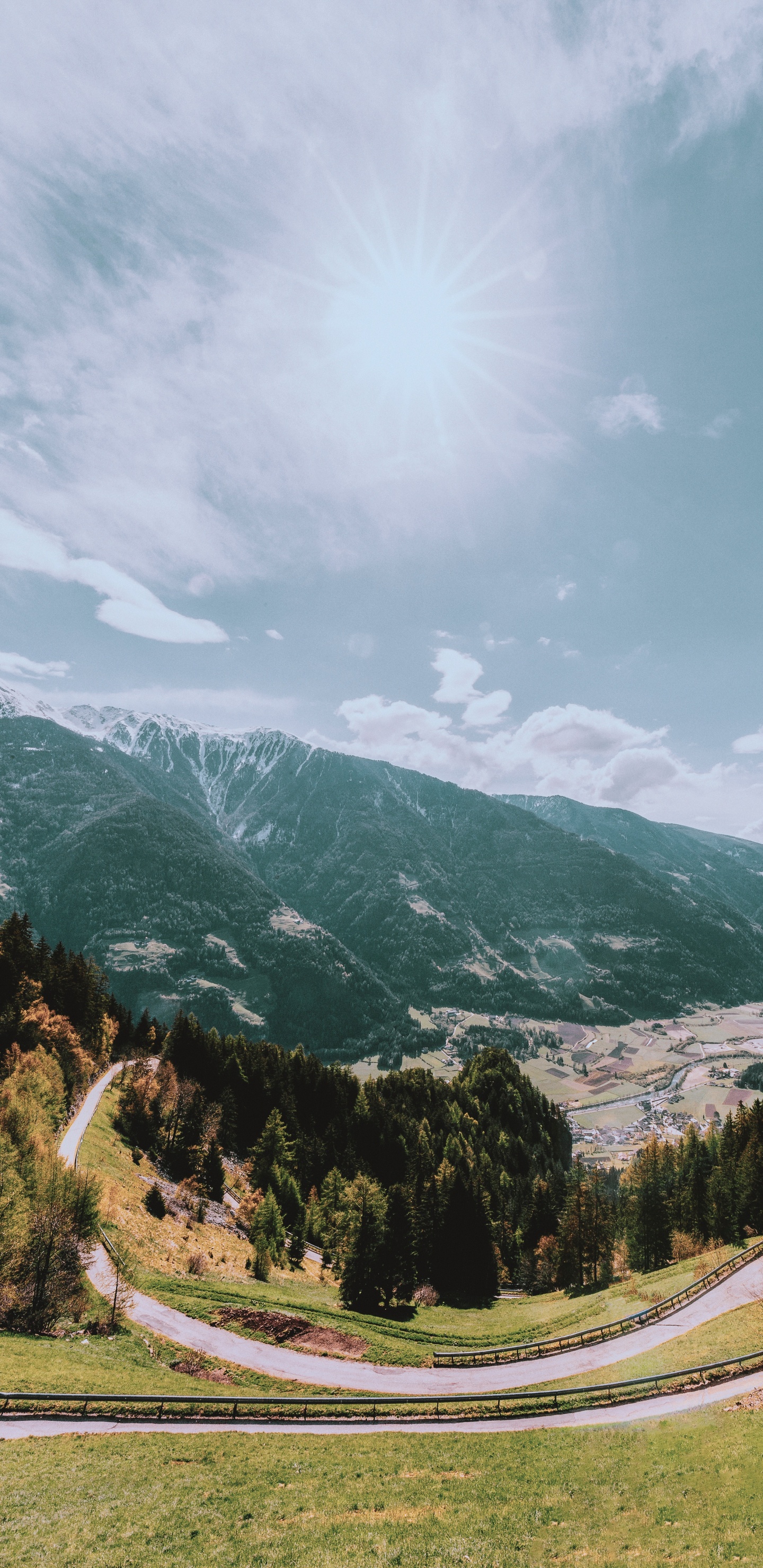 Обои дерево, облако, гора, пейзаж, растение в разрешении 1440x2960