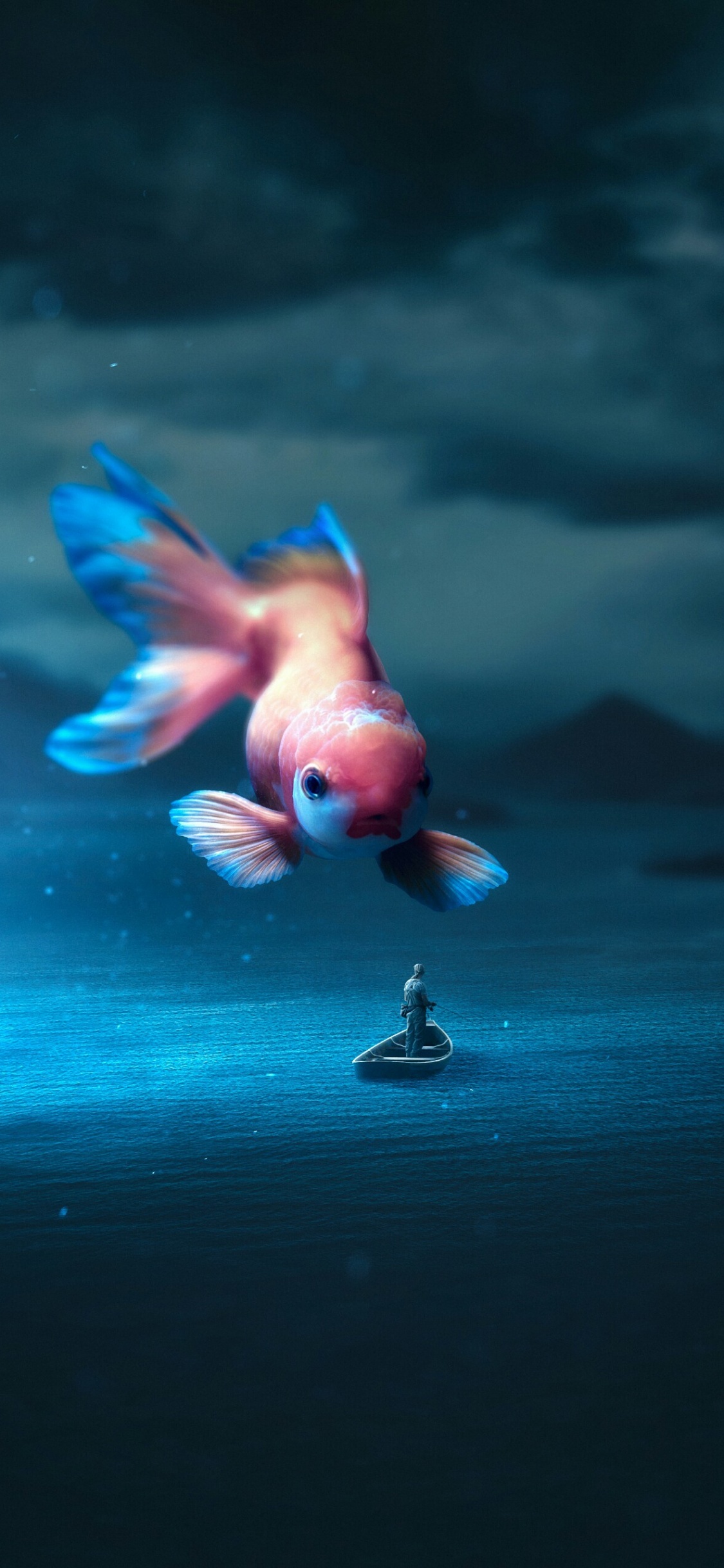 Обои вода, птица, клюв, электрик, арт в разрешении 1125x2436