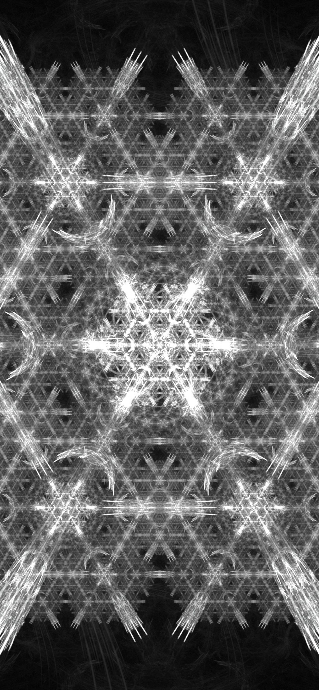 Обои освещение, темнота, узор, свет, Снежинка в разрешении 1242x2688