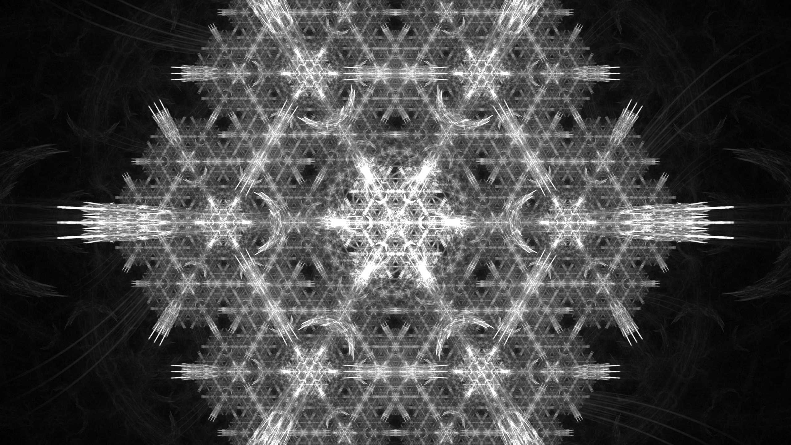 Обои освещение, темнота, узор, свет, Снежинка в разрешении 2560x1440