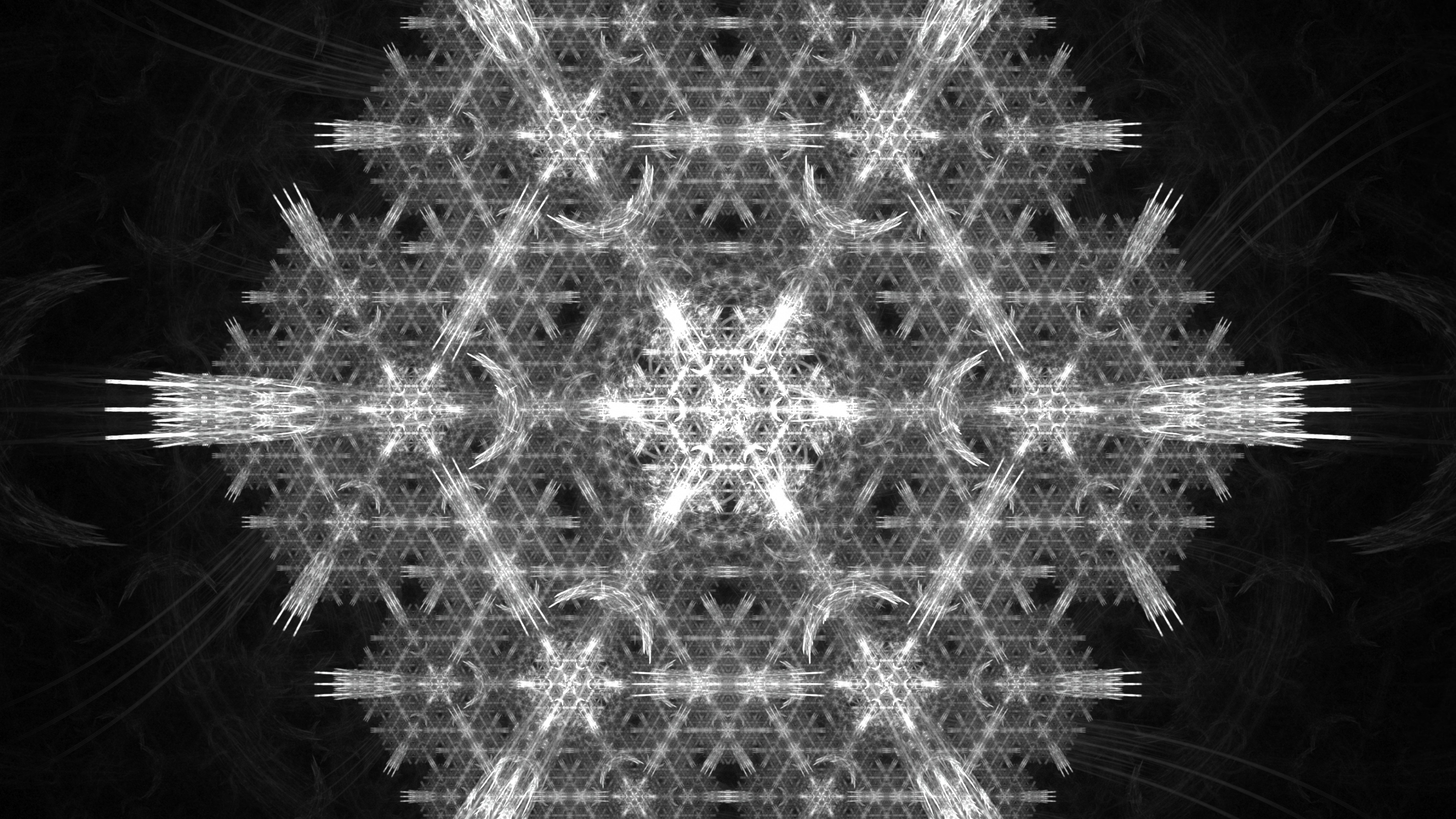 Обои освещение, темнота, узор, свет, Снежинка в разрешении 3840x2160