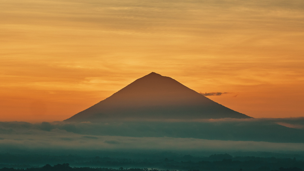 Обои закат, живопись, сагитве, пейзаж, облако в разрешении 1280x720