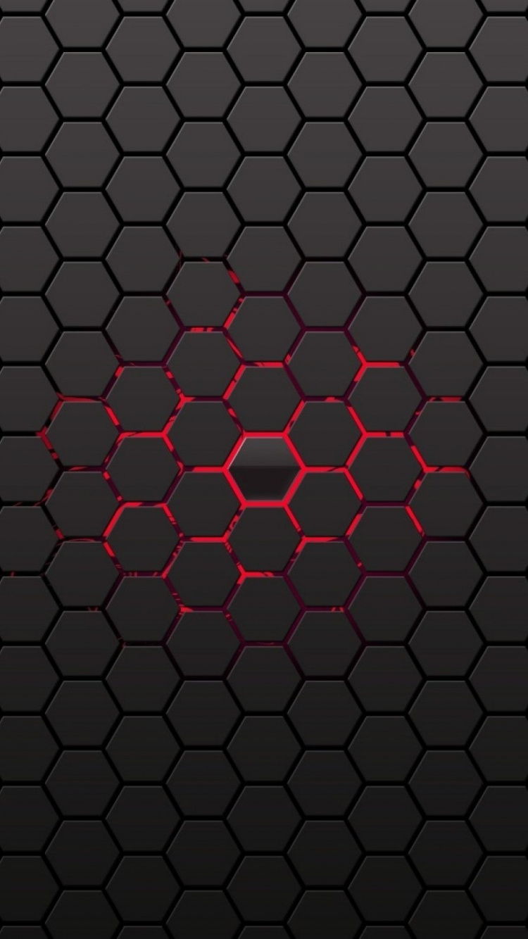 Обои красный цвет, узор, дизайн, круг, металл в разрешении 750x1334