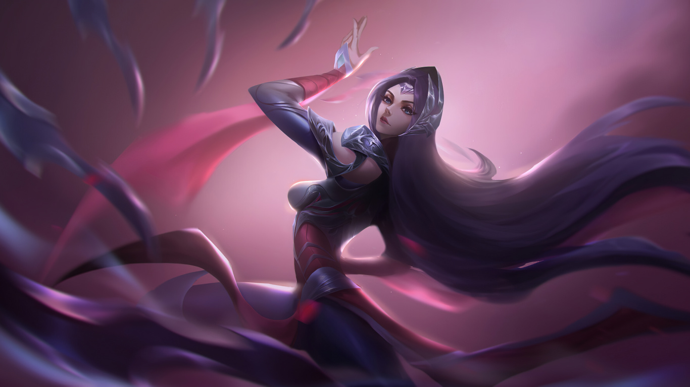 Обои пурпур, Фиолетовый, иллюстрация, демон, арт в разрешении 1366x768