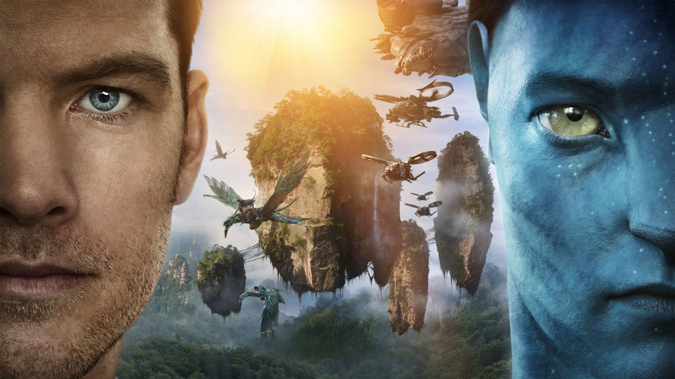 Обои Джейк Салли, лицо, человек, Джейк Вводит Свой Аватар Мир, Чистые духи леса в разрешении 1366x768