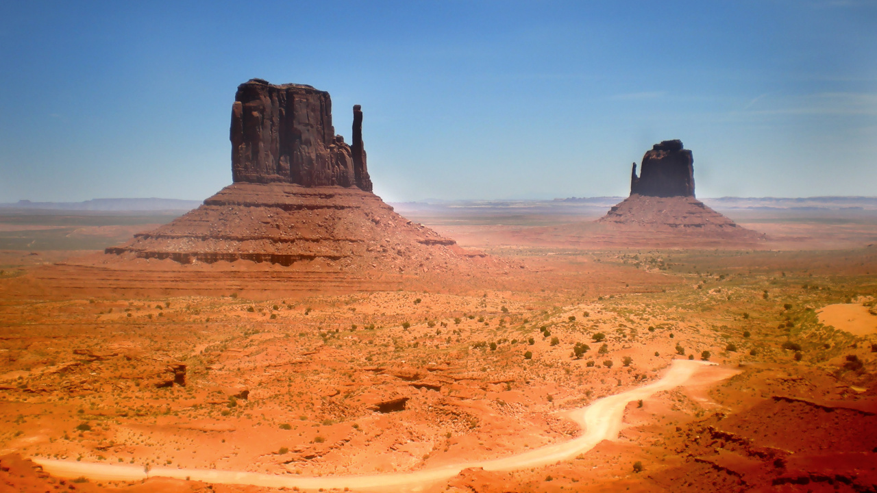 Обои долина монументов, Долина, бьютт, горный рельеф, пустыня в разрешении 1280x720