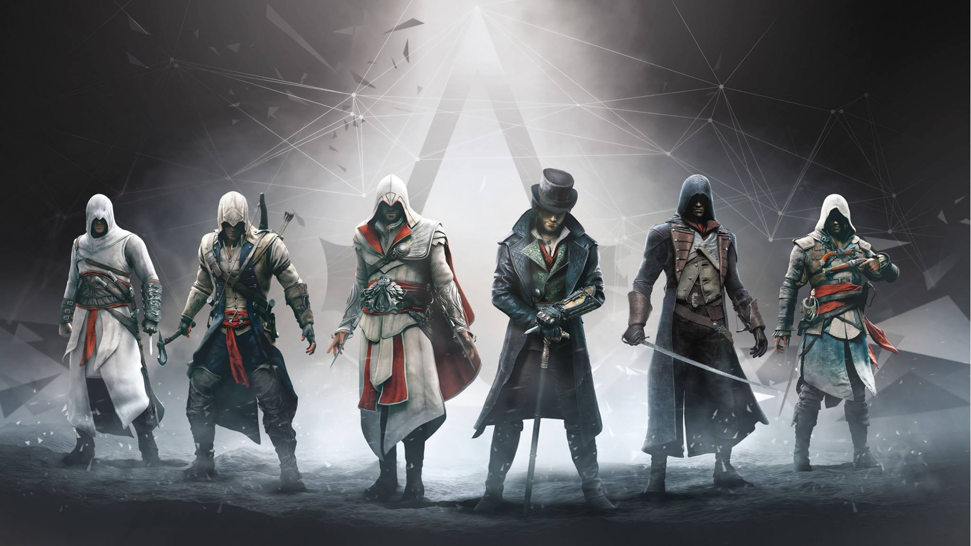 Обои assassins creed syndicate, assassins creed unity, assassins creed, Эцио Аудиторе, фигурка в разрешении 1920x1080