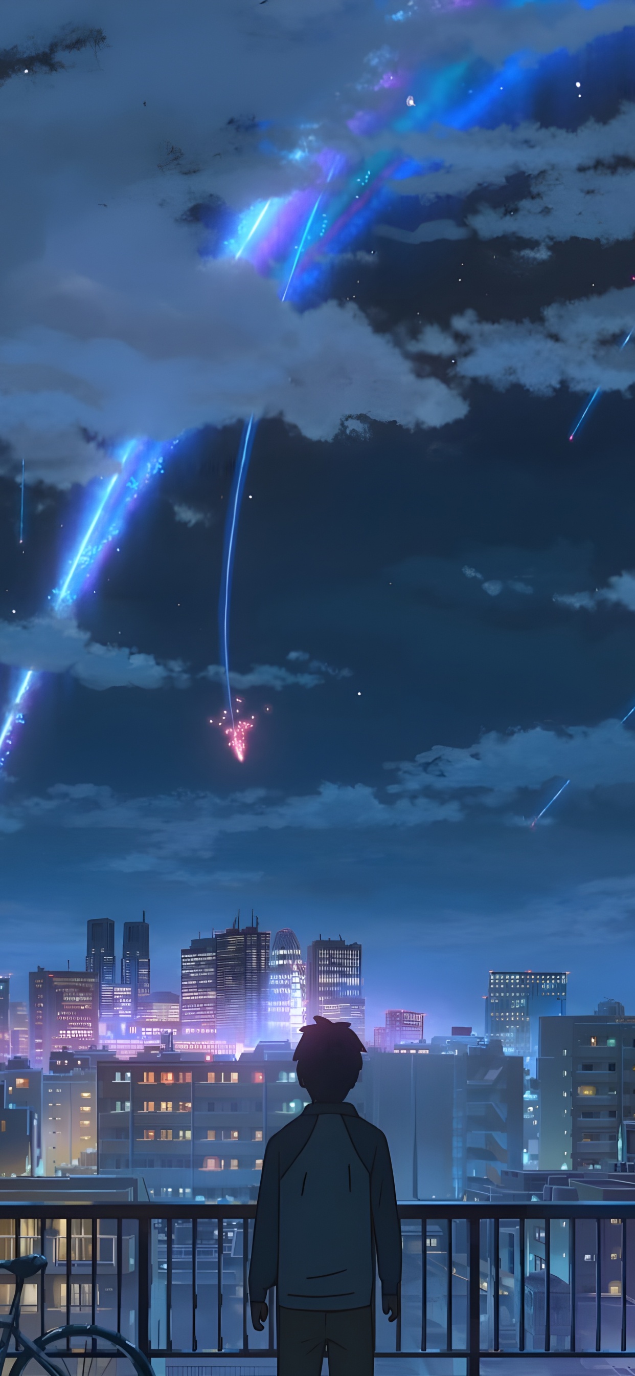 Обои ваше имя, Miyamizu Mitsuha, Таки Тачибана, аниме, атмосфера в разрешении 1242x2688