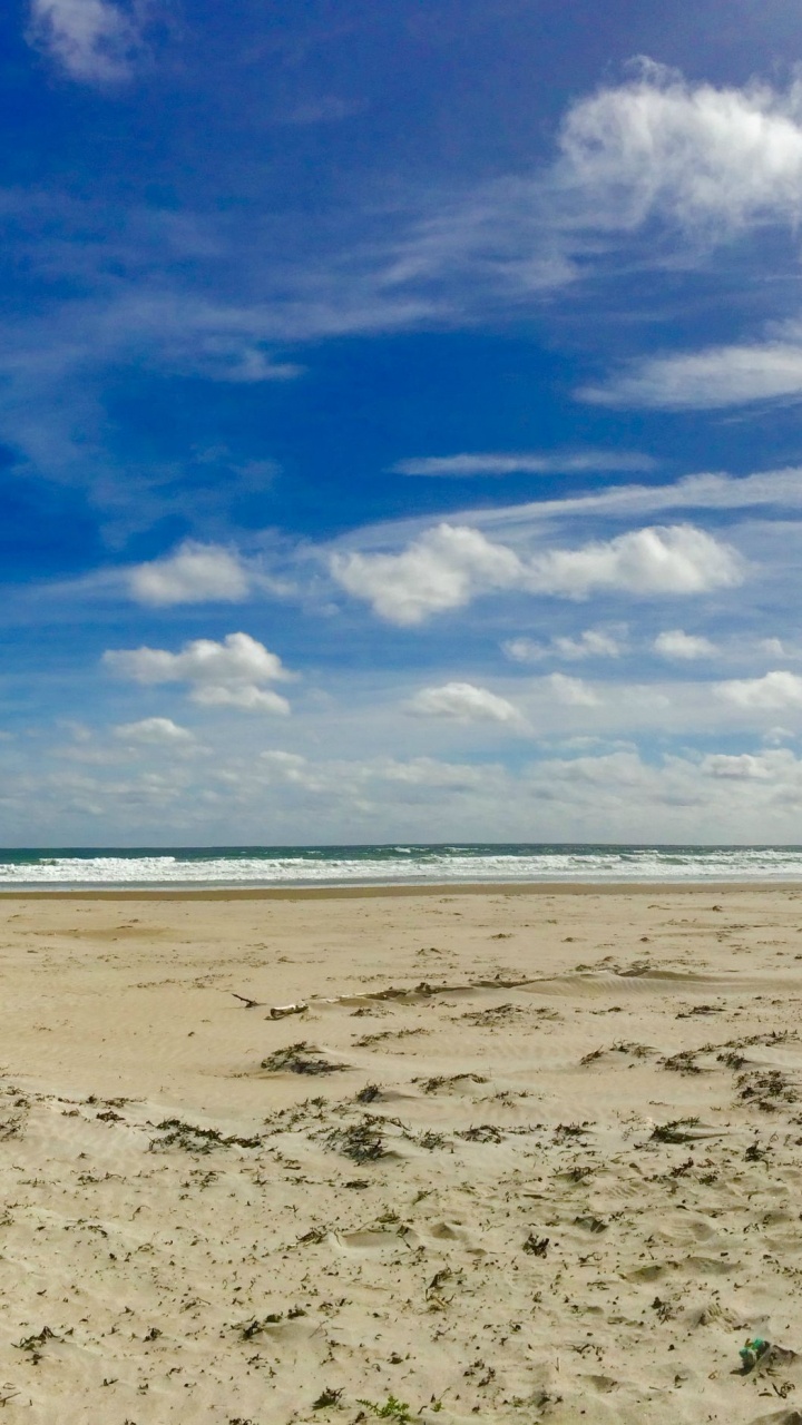 Обои море, пляж, берег, горизонт, облако в разрешении 720x1280