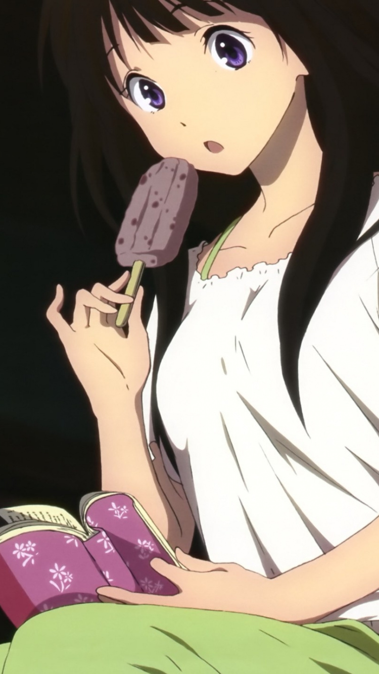 Обои характер, мультфильм, каштановые волосы, рот, черные волосы в разрешении 750x1334