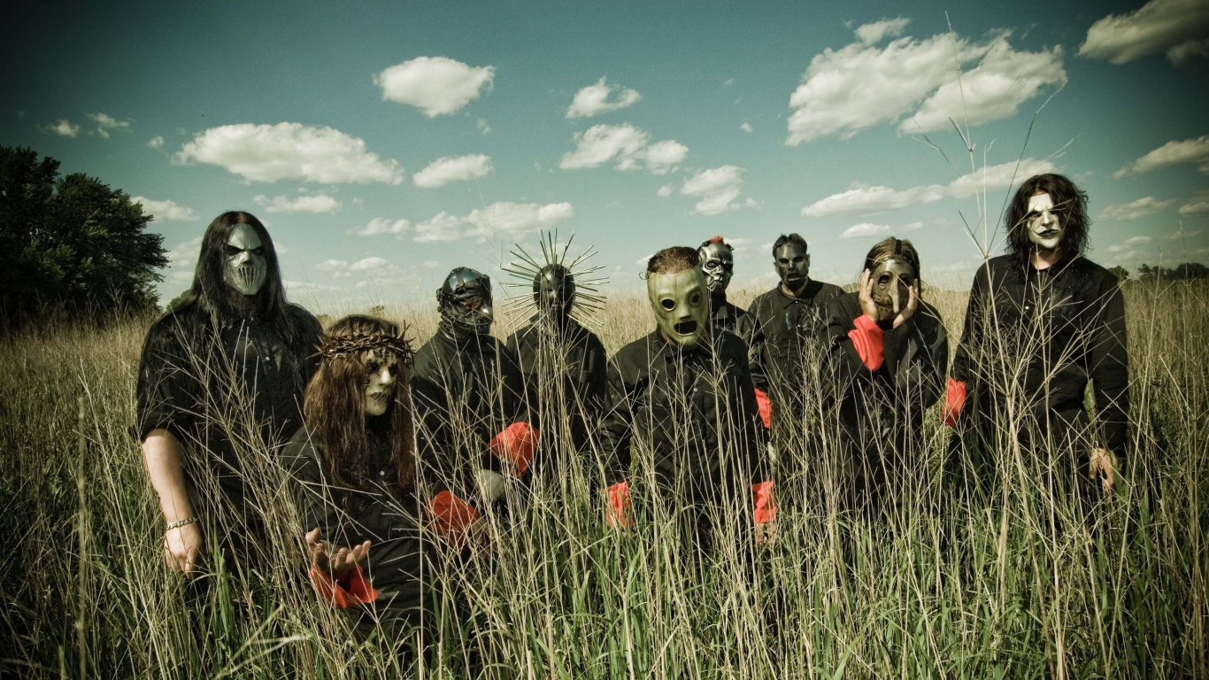 Обои Slipknot психосоциальный, Пол Грей, удавка, психосоциальный, Вся Надежда Ушла в разрешении 1366x768