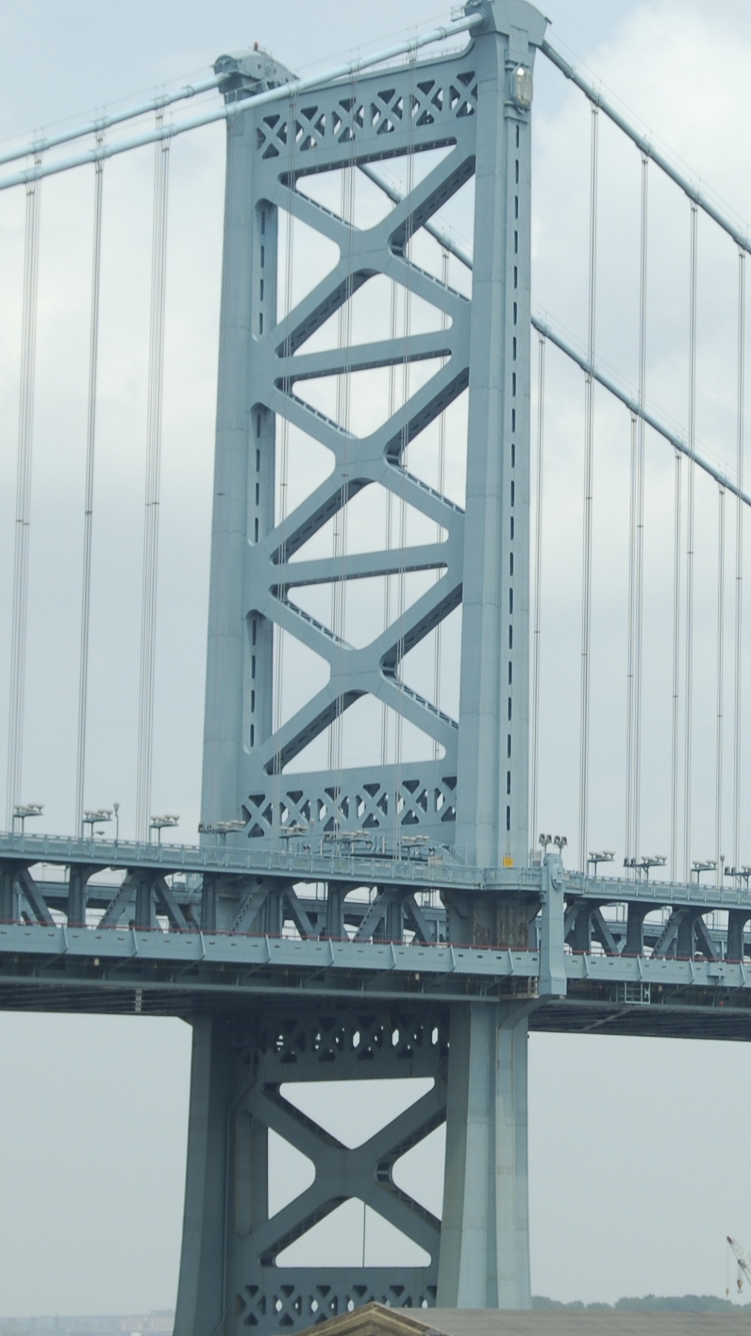 Обои мост Бенджамина Франклина, подвесной мост, мост, строительство, extradosed мост в разрешении 1080x1920