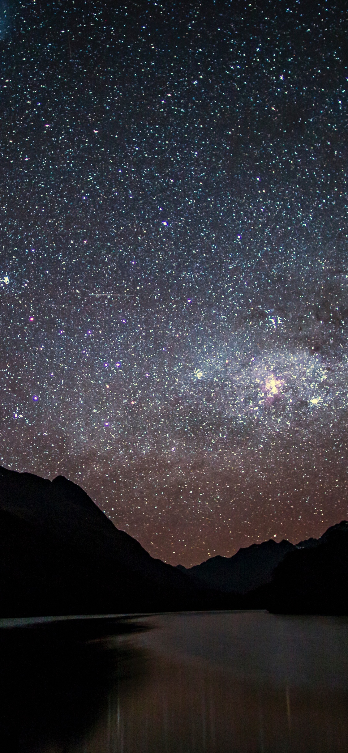 Обои ночь, Галактика, Млечный Путь, астрономический объект, звезда в разрешении 1125x2436