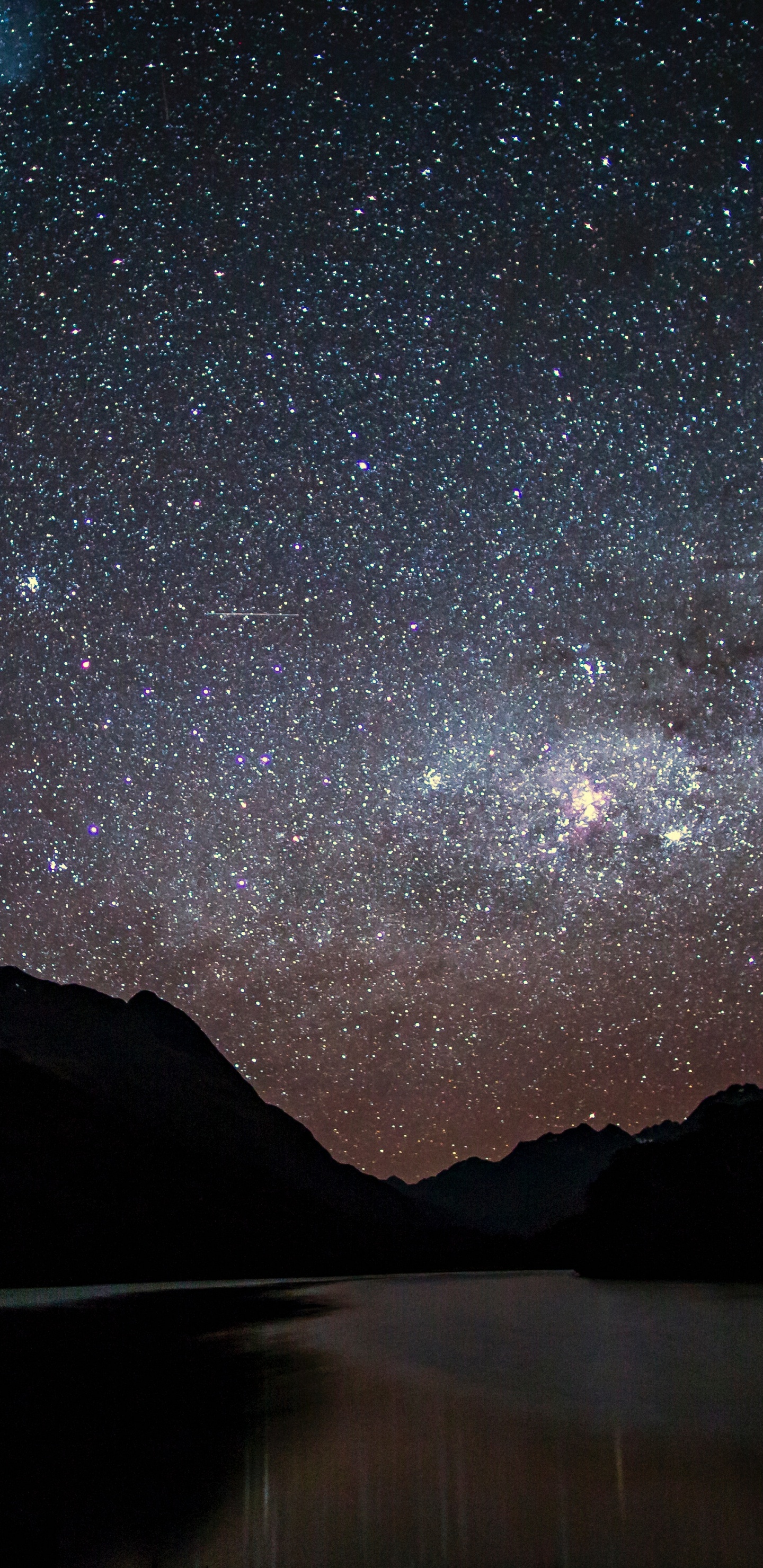 Обои ночь, Галактика, Млечный Путь, астрономический объект, звезда в разрешении 1440x2960