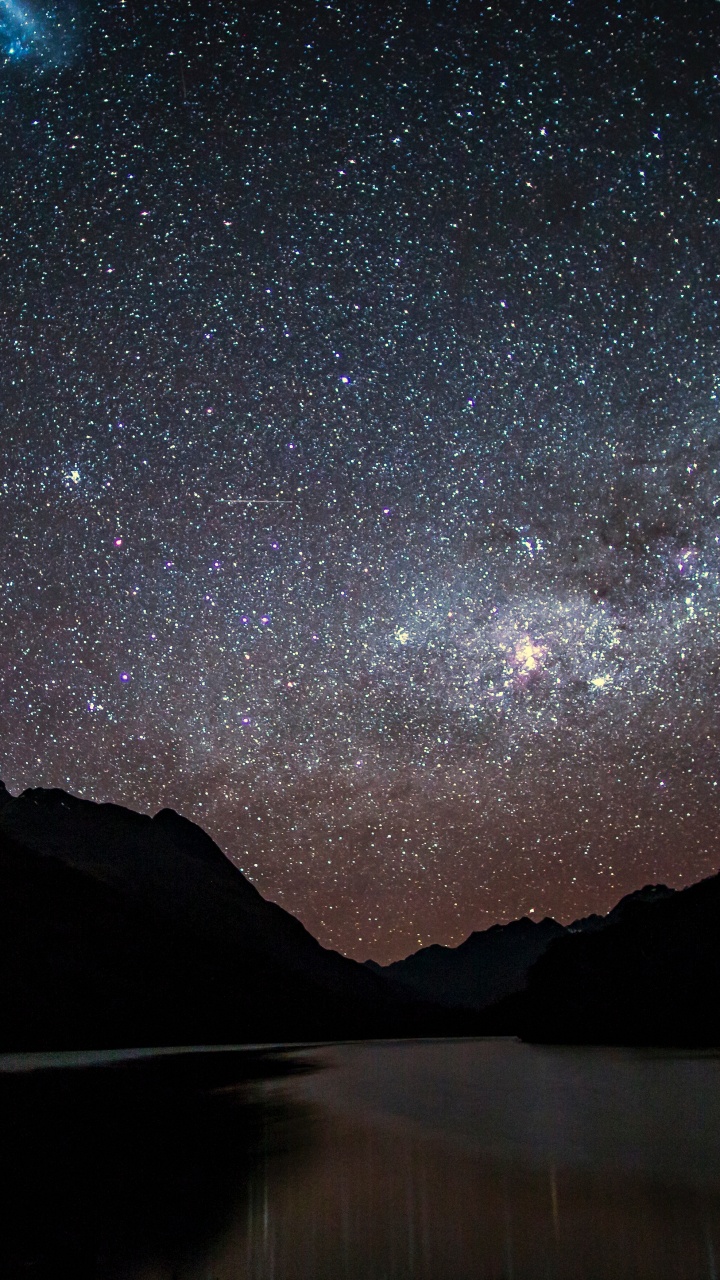 Обои ночь, Галактика, Млечный Путь, астрономический объект, звезда в разрешении 720x1280