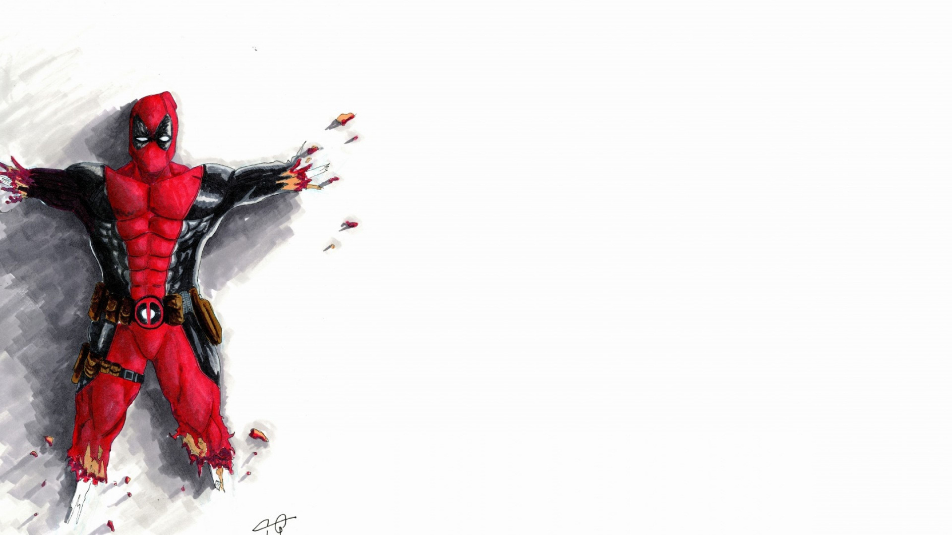 Обои дэдпул, вымышленный персонаж, фильм, снег в разрешении 1920x1080