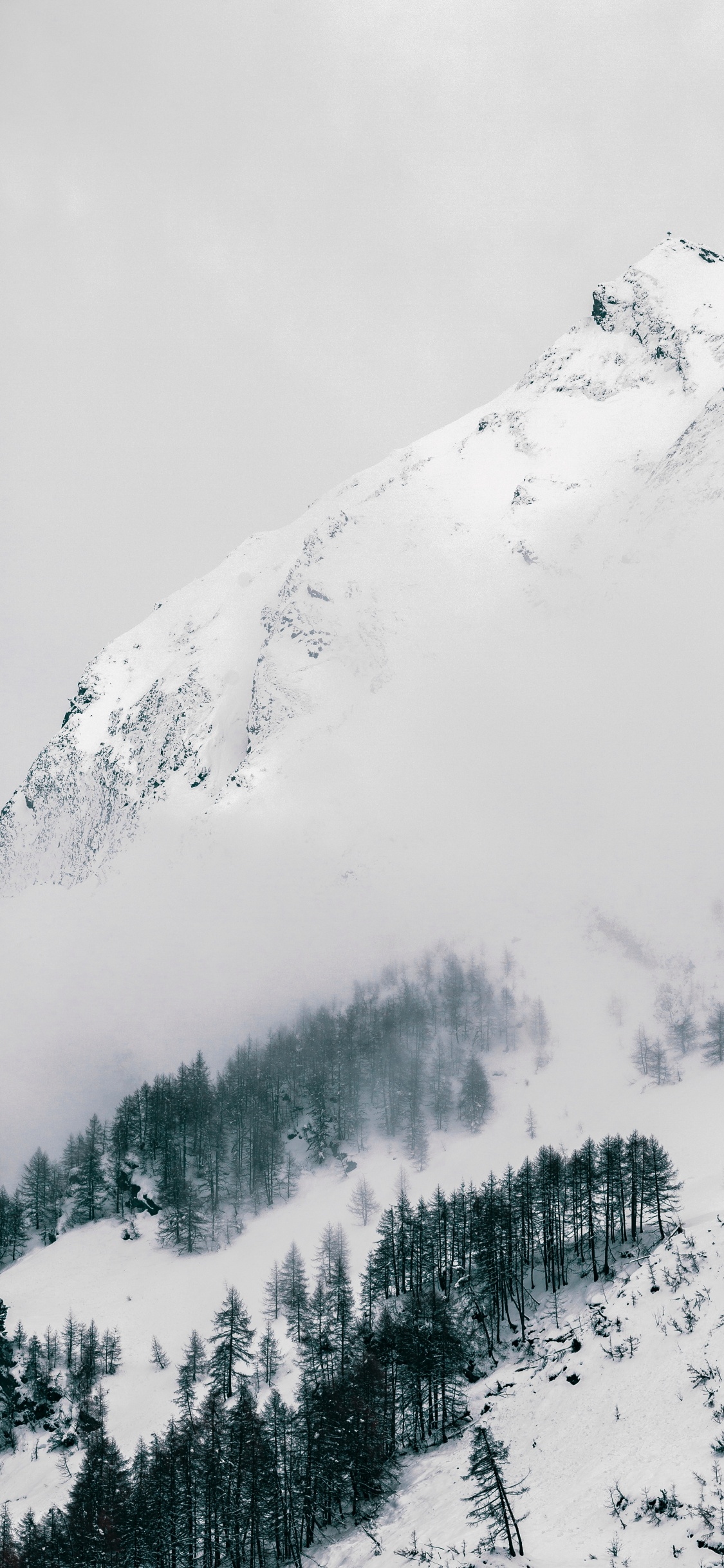 Обои Апартаменты Grogasteiger, горный перевал, зима, пейзажи гор, снег в разрешении 1125x2436