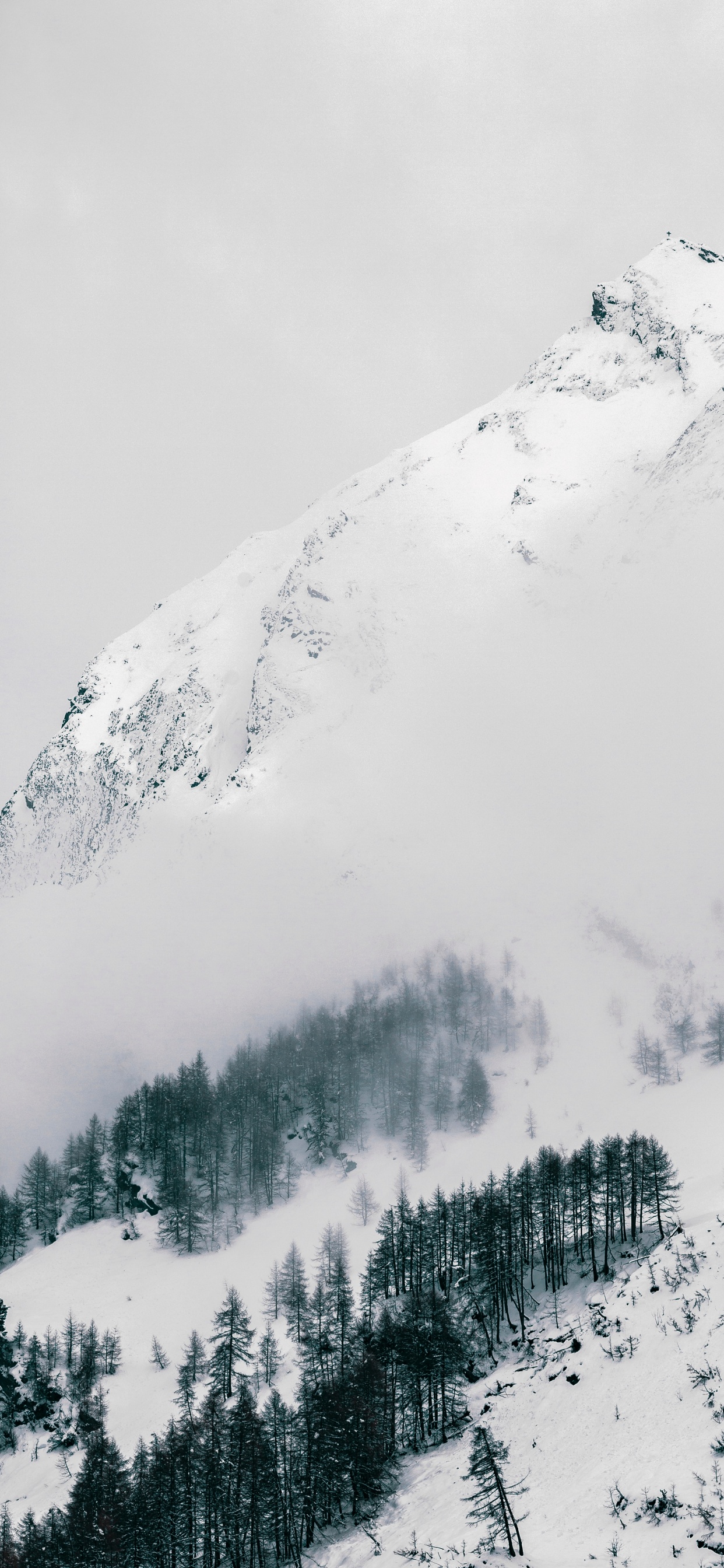 Обои Апартаменты Grogasteiger, горный перевал, зима, пейзажи гор, снег в разрешении 1242x2688