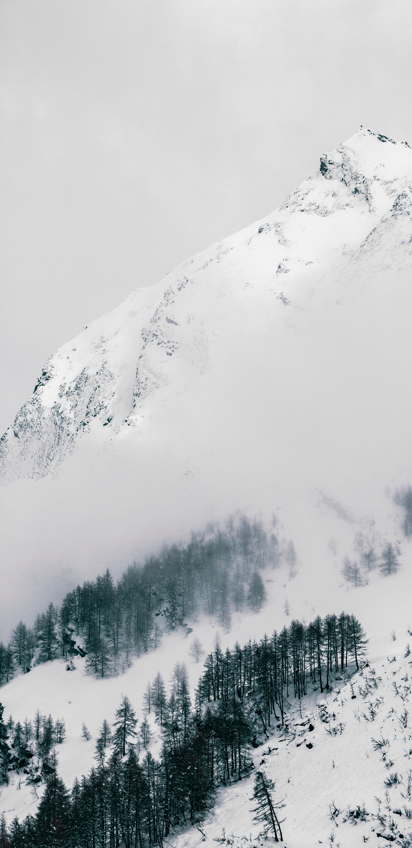 Обои Апартаменты Grogasteiger, горный перевал, зима, пейзажи гор, снег в разрешении 1440x2960