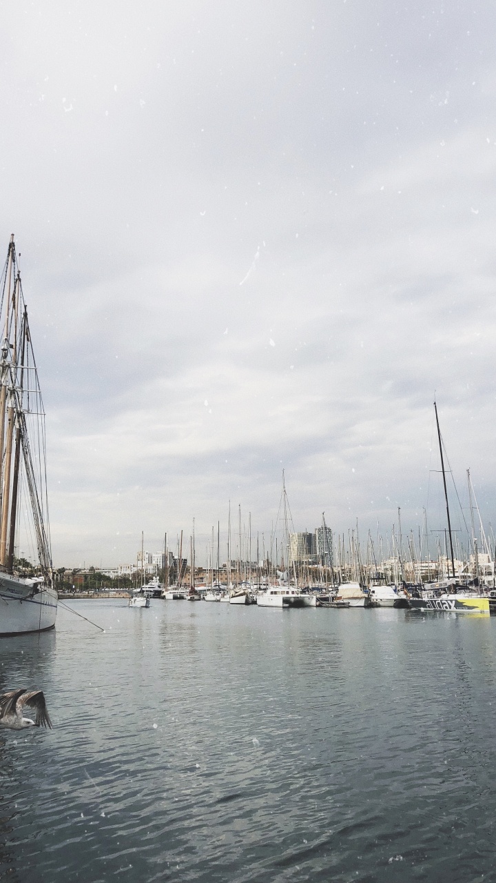 Обои Марина, мореплавание, мачта, лодка, парусная шлюпка в разрешении 720x1280