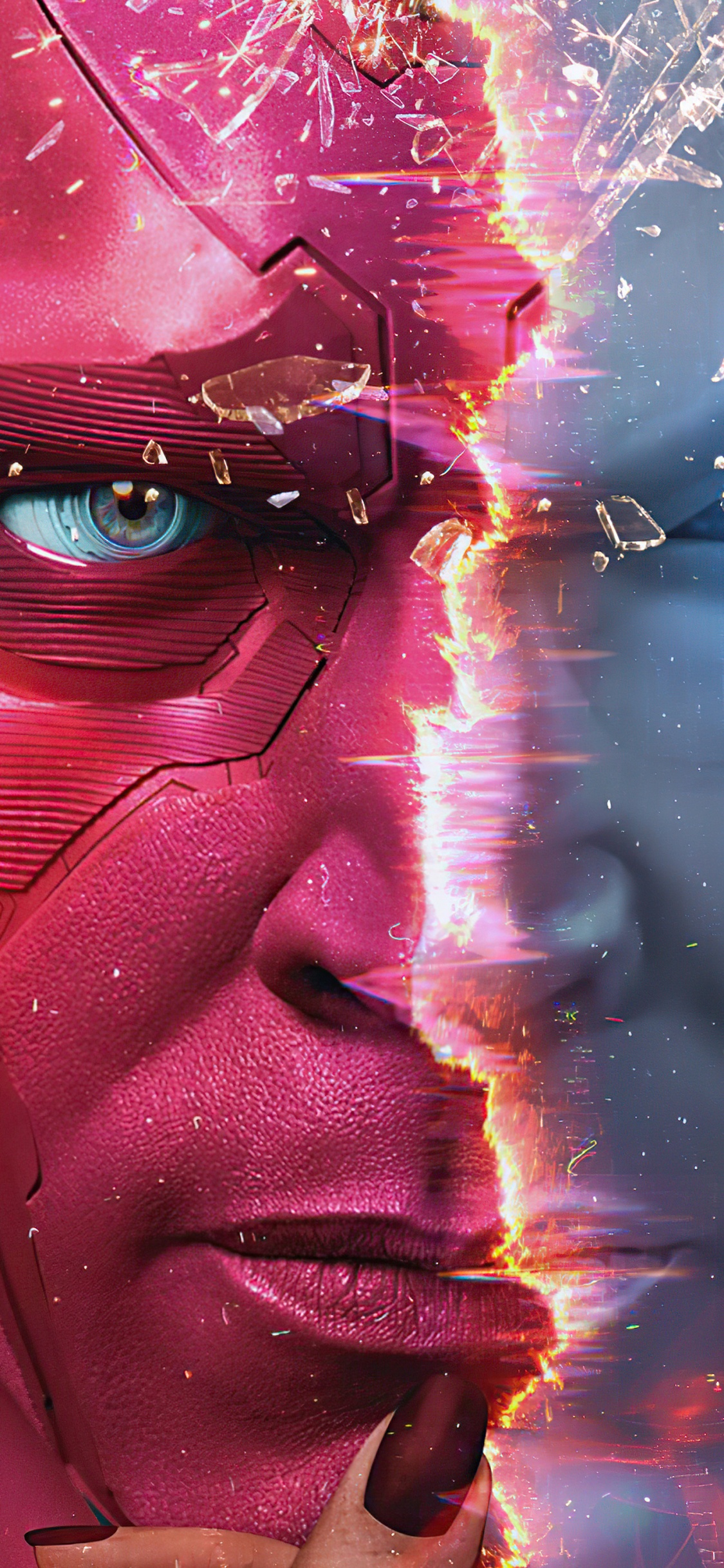 Обои видение, wandavision, Ванда Maximoff, супергерой, пурпур в разрешении 1125x2436