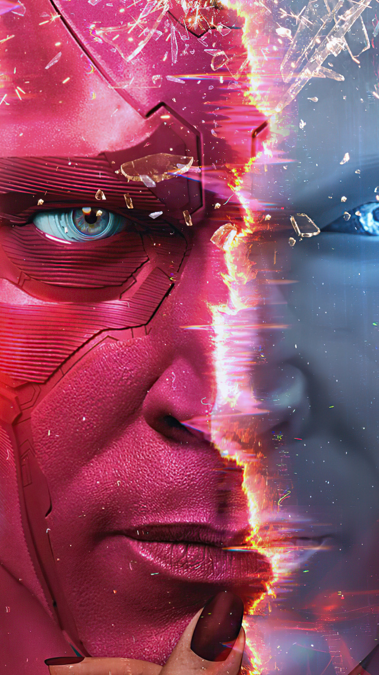 Обои видение, wandavision, Ванда Maximoff, супергерой, пурпур в разрешении 750x1334