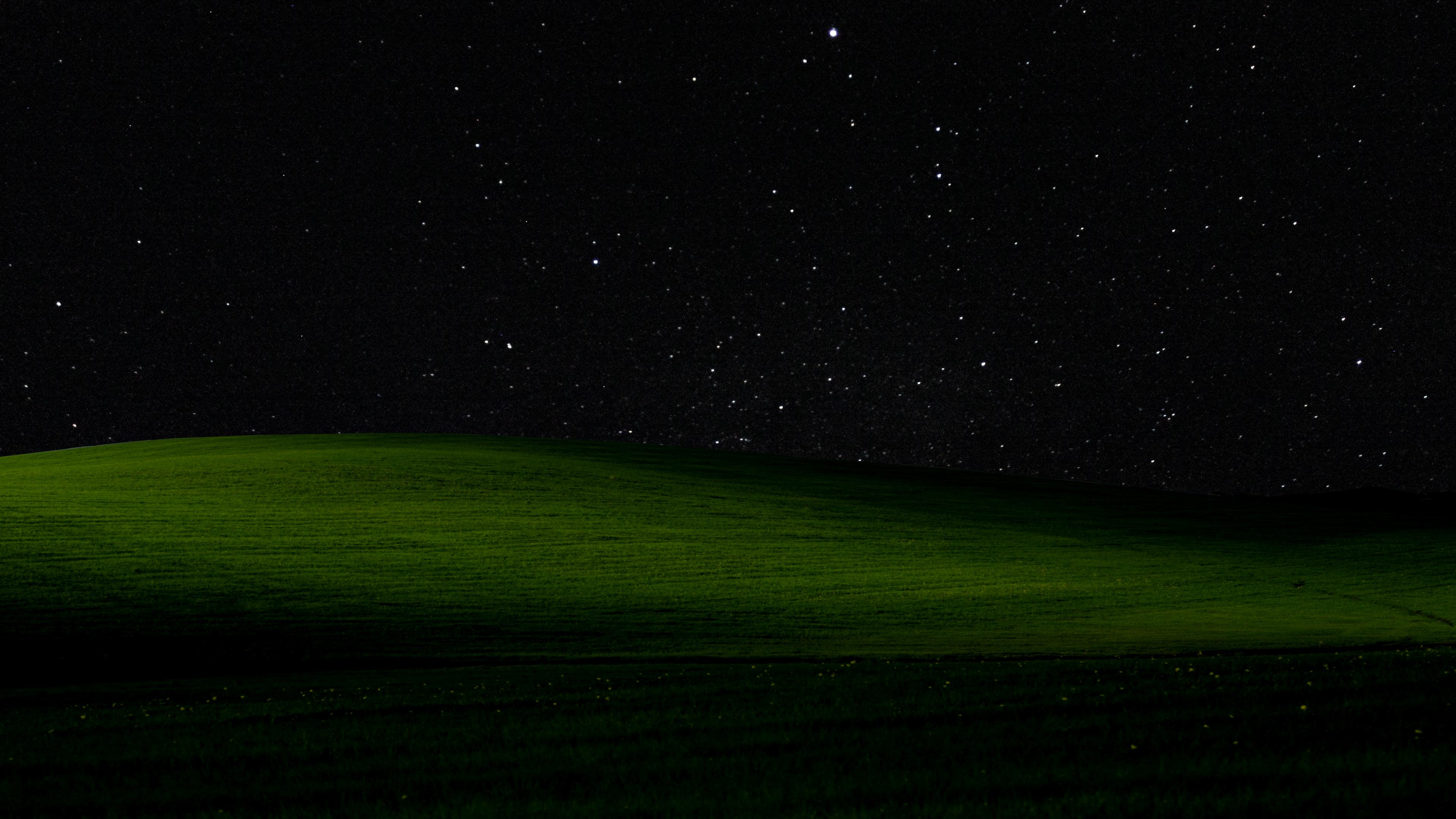 Обои атмосфера, ночь, зеленый, астрономический объект, темнота в разрешении 3840x2160