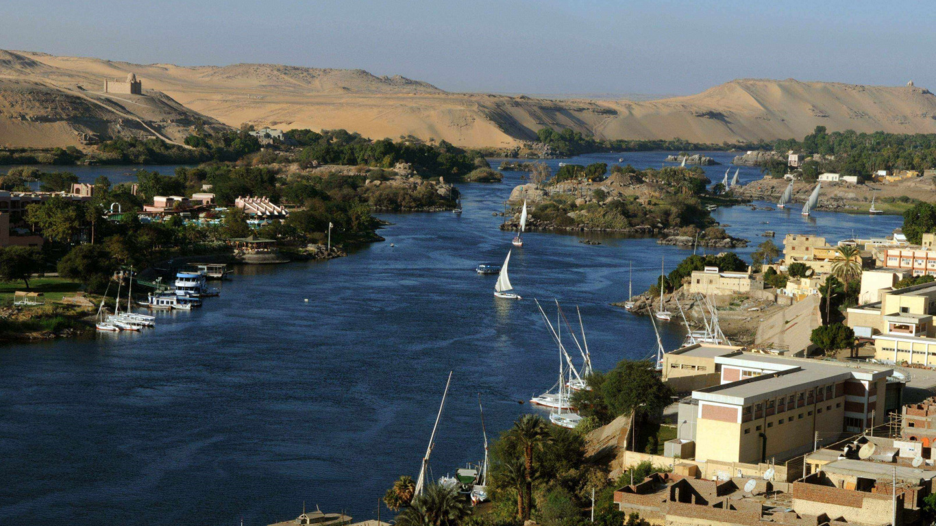 Обои Асуан, Нил, Луксор, Каир, водоем в разрешении 1366x768