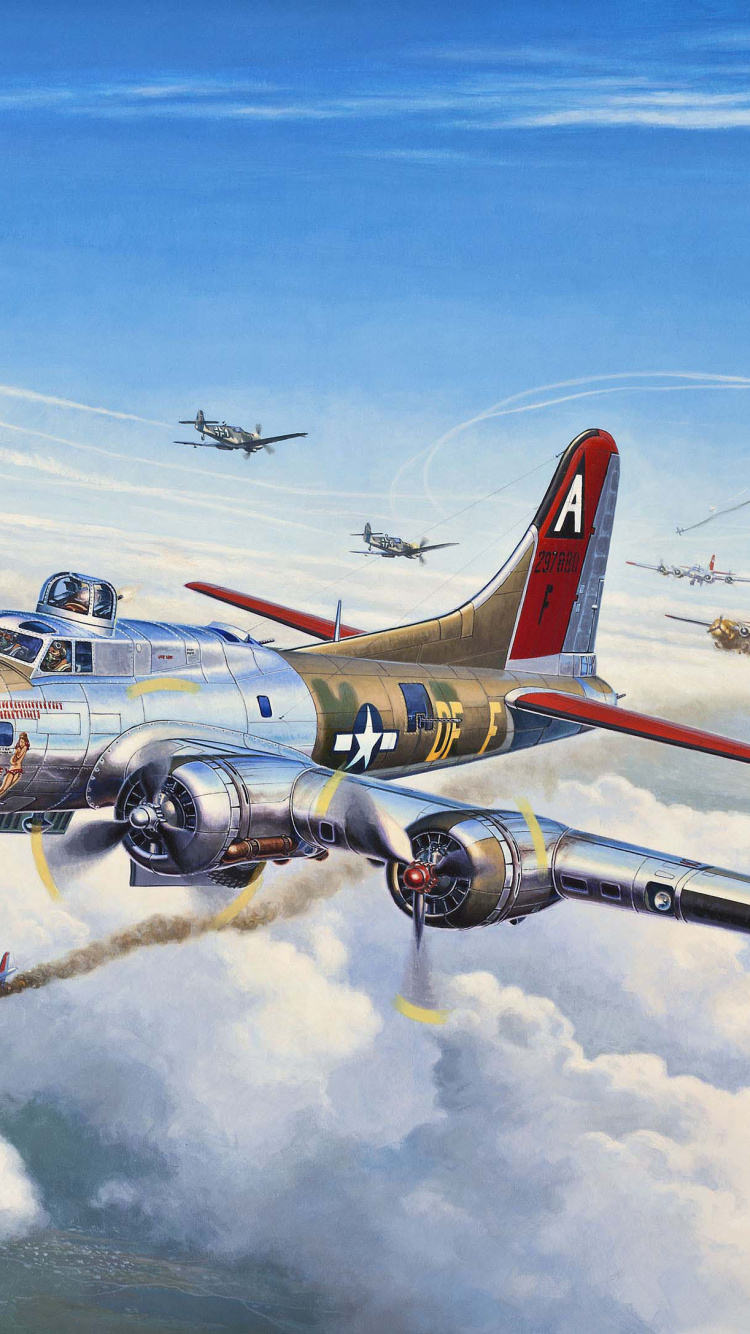 Обои Боинг б-17 летающая крепость, Б-17Г, военный самолет, самолеты, самолет в разрешении 750x1334